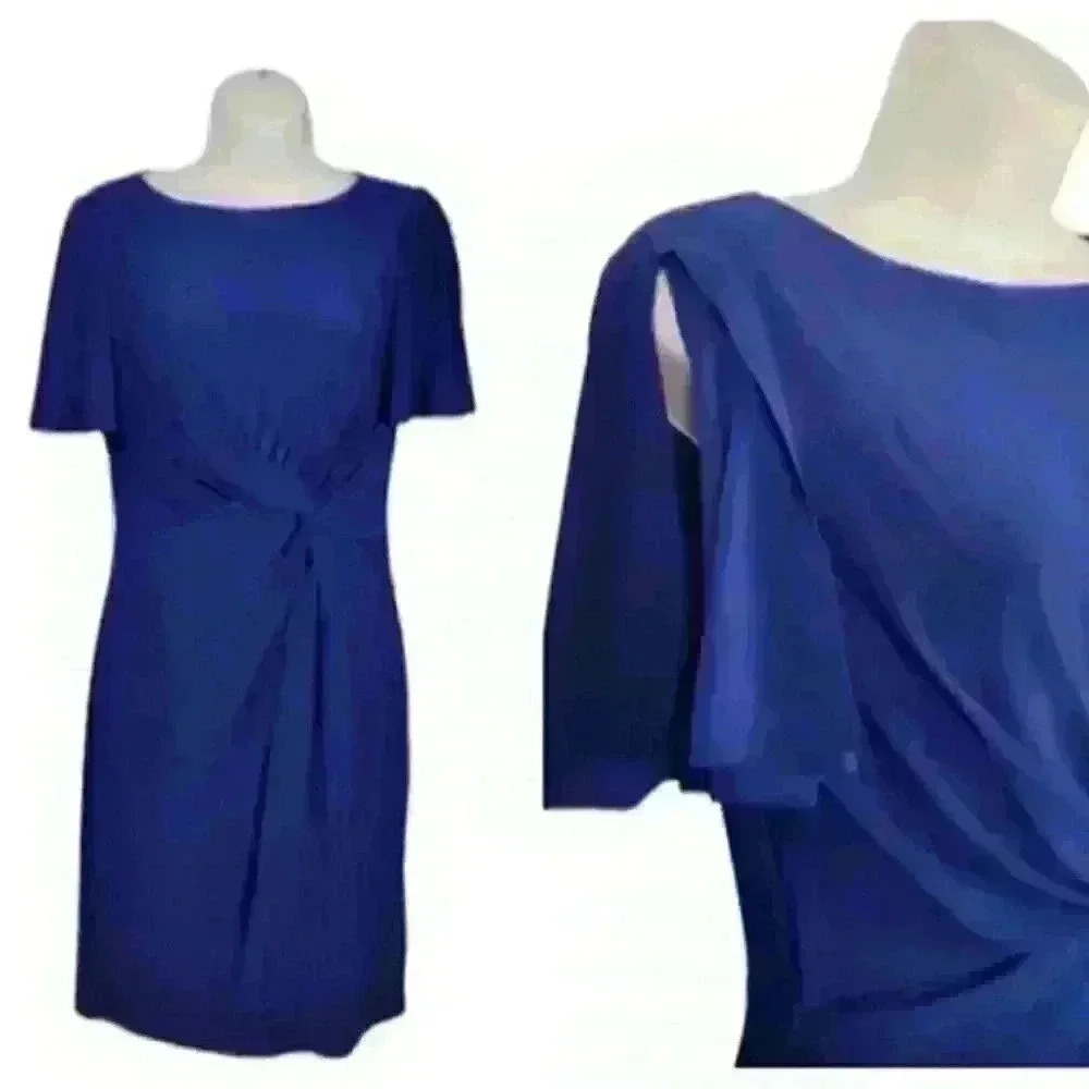 RALPH LAUREN Womans BLUE Dress (Green Tag) Fitted STRETCH Lined size 4